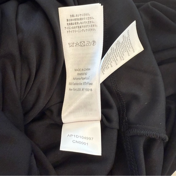 Adrianna Papell Black One Shoulder Draped Side Asymmetrical Neck Prom Dress 4 - Picture 11 of 16